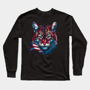 Patriotic Bobcat Long Sleeve T-Shirt